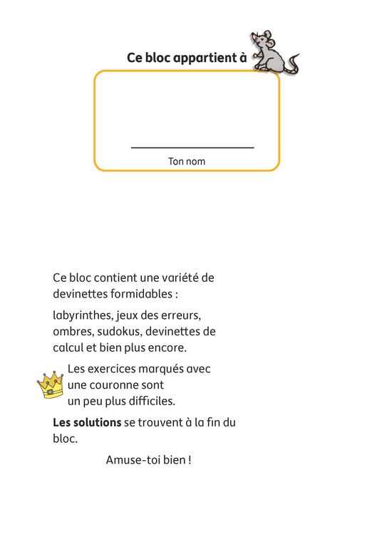 Produktbild: Bloc de casse-t&ecirc;tes et livre activite 6 ans : Des &eacute;nigmes color&eacute;es pour la maternelle - cahier activite 5 ans labyrinthe, sudoku, etc pour stimuler