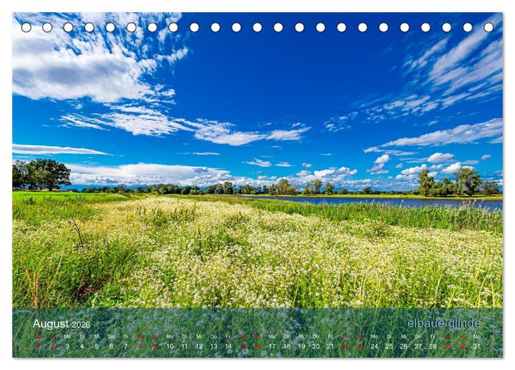 Produktbild: der elbestrom landschaft (Tischkalender 2026 DIN A5 quer), CALVENDO Monatskalender