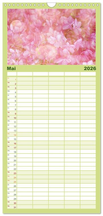 Produktbild: Familienplaner 2026 - 12 Farben Kunst und K&uuml;che mit 5 Spalten (Wandkalender, 21 x 45 cm) CALVENDO