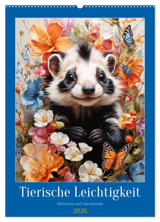 Produktbild: Tierische Leichtigkeit (Wandkalender 2026 DIN A2 hoch), CALVENDO Monatskalender