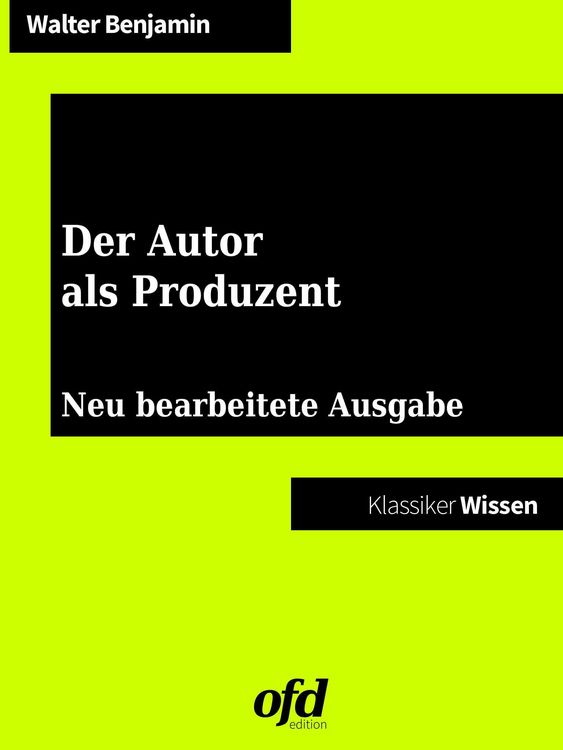 Produktbild: Der Autor als Produzent