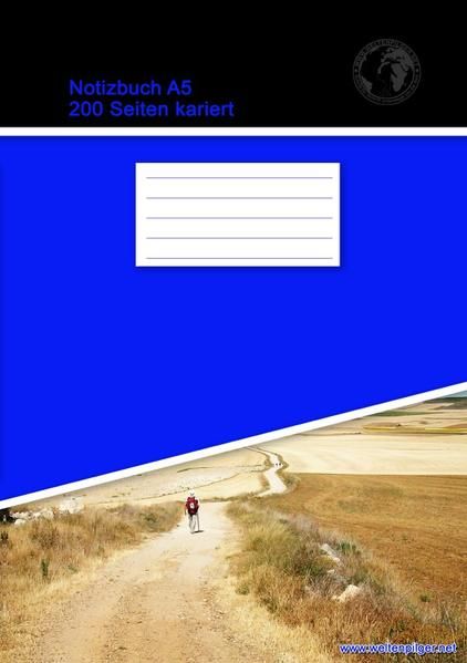 Produktbild: Notizbuch A5 200 Seiten kariert (Softcover Blau)