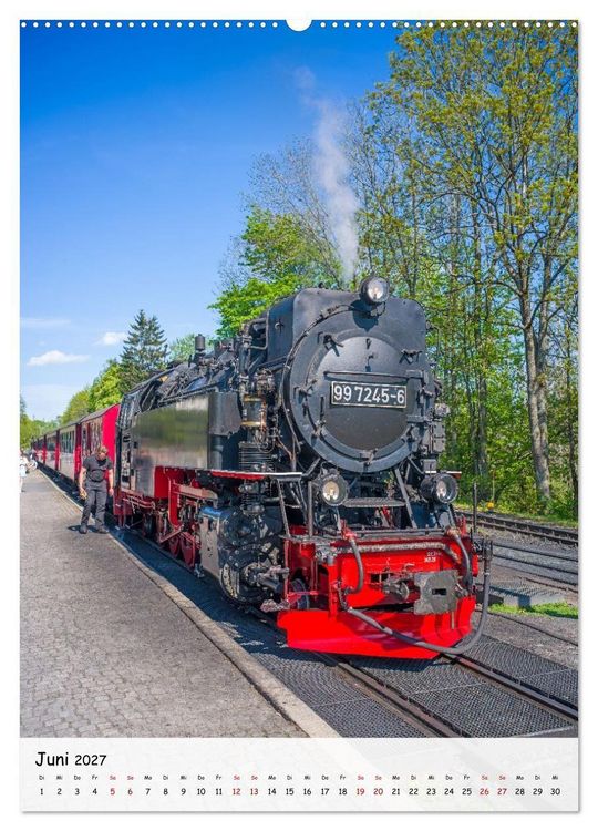Produktbild: Mit der Dampflok durch den Harz (Wandkalender 2027 DIN A2 hoch), CALVENDO Monatskalender