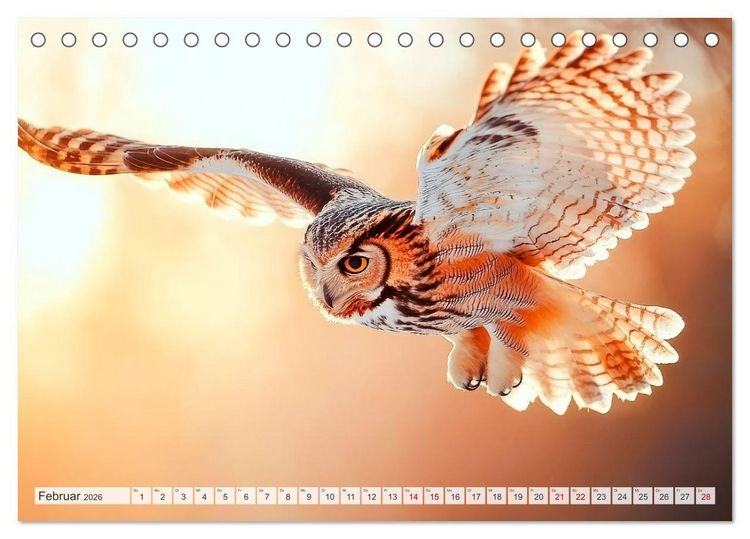 Produktbild: EULEN W&auml;chter des Waldes (Tischkalender 2026 DIN A5 quer), CALVENDO Monatskalender