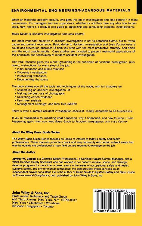 Produktbild: Basic Guide to Accident Investigation and Loss Control