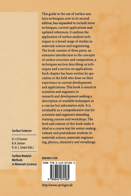 Produktbild: Surface Analysis Methods in Materials Science