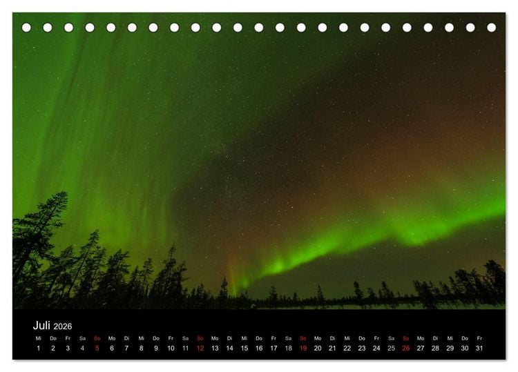 Produktbild: Nordlichter (Tischkalender 2026 DIN A5 quer), CALVENDO Monatskalender