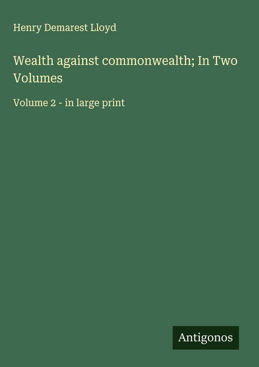 Produktbild: Wealth against commonwealth; In Two Volumes