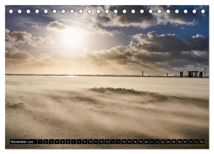 Produktbild: Einzigartige Strandansichten auf Amrum (Tischkalender 2026 DIN A5 quer), CALVENDO Monatskalender