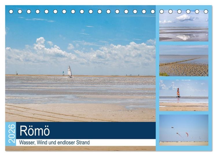 Produktbild: R&ouml;m&ouml; - Wasser, Wind und endloser Strand (Tischkalender 2026 DIN A5 quer), CALVENDO Monatskalender