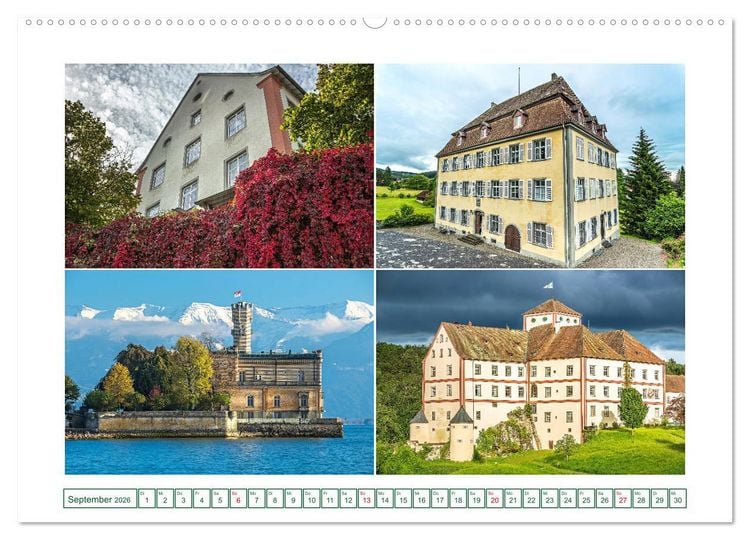 Produktbild: Bekannte und weniger bekannte Schl&ouml;sser und Burgen rund um dem Bodensee (hochwertiger Premium Wandkalender 2026 DIN A2 quer), Kunstdruck in Hochglanz