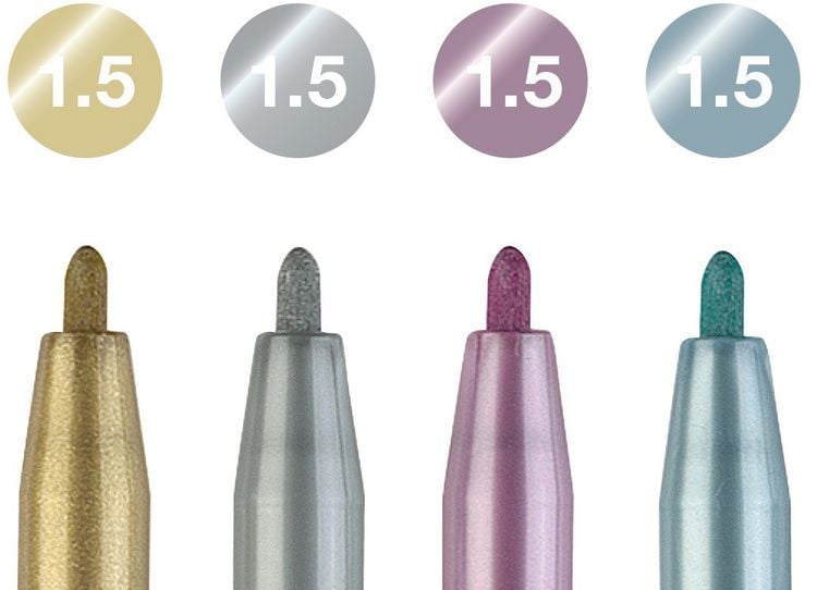 Produktbild: Faber-Castell Tuschestifte Pitt Artist Pens Metallic, 4er Etui