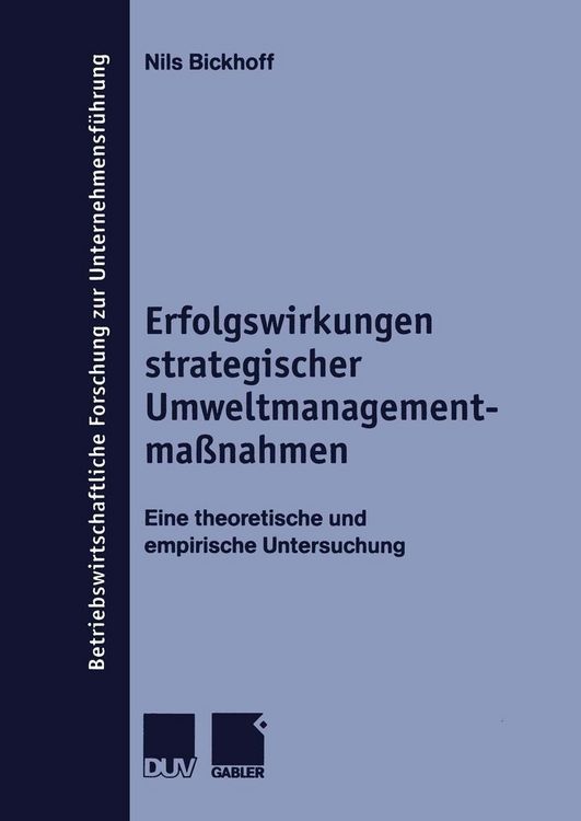 Produktbild: Erfolgswirkungen strategischer Umweltmanagementma&szlig;nahmen