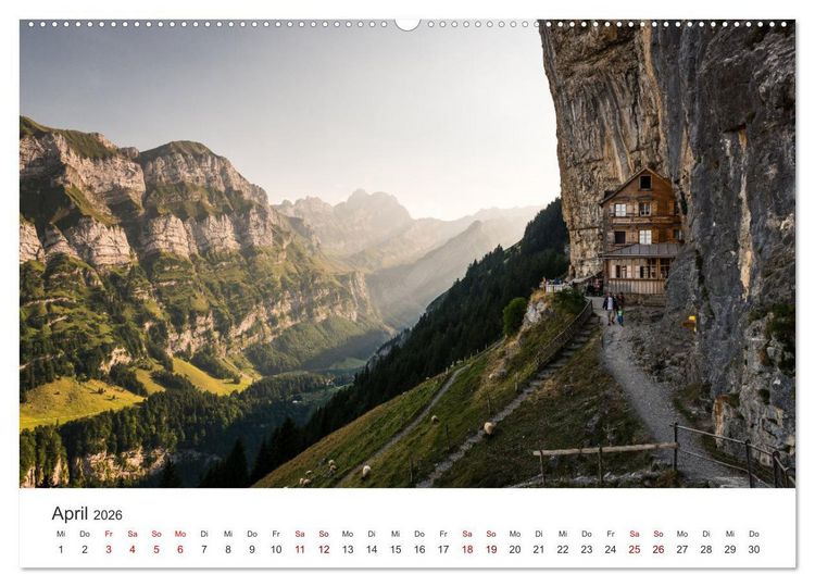 Produktbild: Schweiz - Faszination Natur (hochwertiger Premium Wandkalender 2026 DIN A2 quer), Kunstdruck in Hochglanz