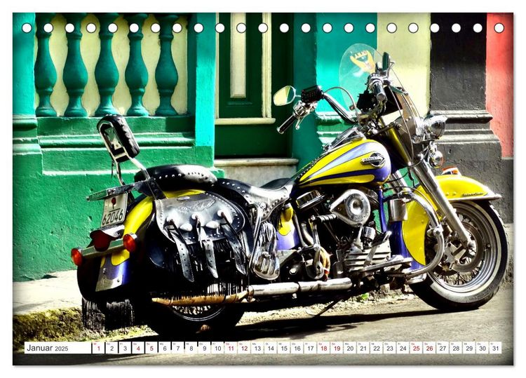 Produktbild: Harley-Davidson - Eine Kultmarke in Kuba (Tischkalender 2025 DIN A5 quer), CALVENDO Monatskalender