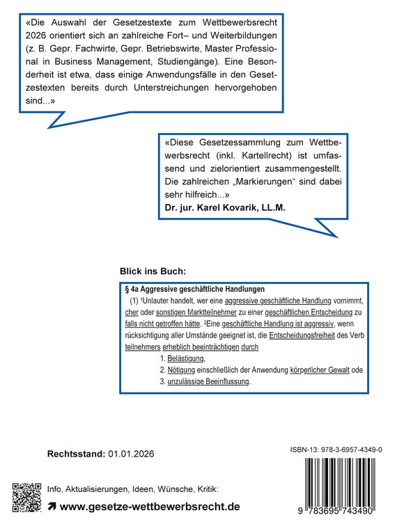 Produktbild: Wettbewerbsrecht 2026