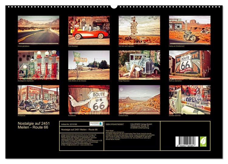 Produktbild: Nostalgie auf 2451 Meilen - Route 66 (hochwertiger Premium Wandkalender 2026 DIN A2 quer), Kunstdruck in Hochglanz