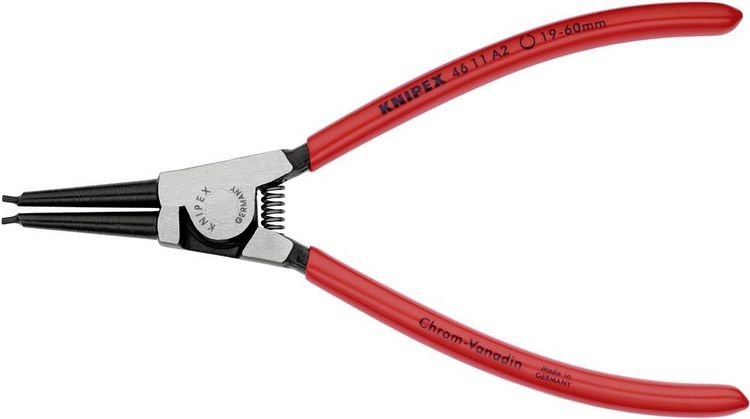 Produktbild: Knipex 46 11 A2 Seegeringzange Passend f&uuml;r (Seegeringzangen) Au&szlig;enringe 19-60 mm Spitzenform (Details) gerade