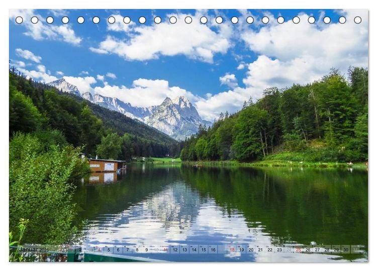 Produktbild: Malerisches Garmisch Partenkirchen - Aquarelle und Fotografien (Tischkalender 2026 DIN A5 quer), CALVENDO Monatskalender