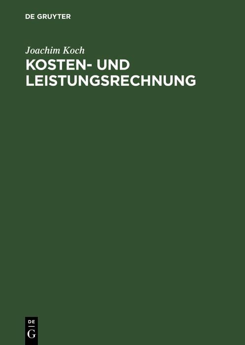 Produktbild: Kosten- und Leistungsrechnung
