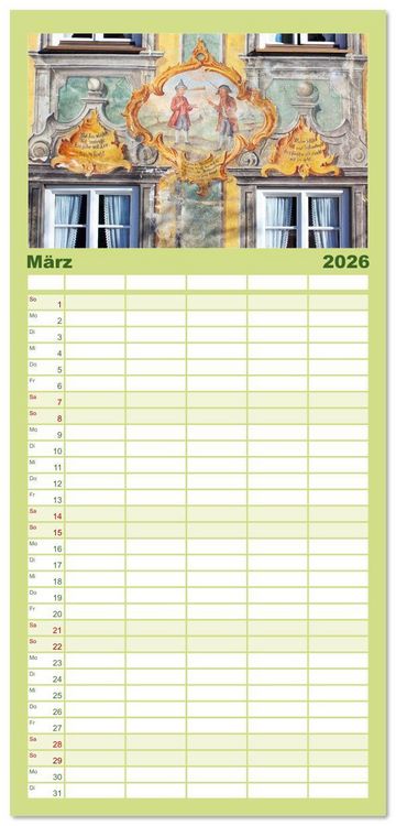 Produktbild: Familienplaner 2026 - MITTENWALD Eine Perle im Oberen Isartal mit 5 Spalten (Wandkalender, 21 x 45 cm) CALVENDO