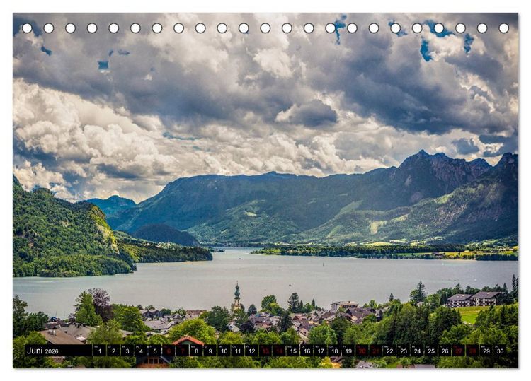 Produktbild: Seen - Berge - Salzkammergut (Tischkalender 2026 DIN A5 quer), CALVENDO Monatskalender