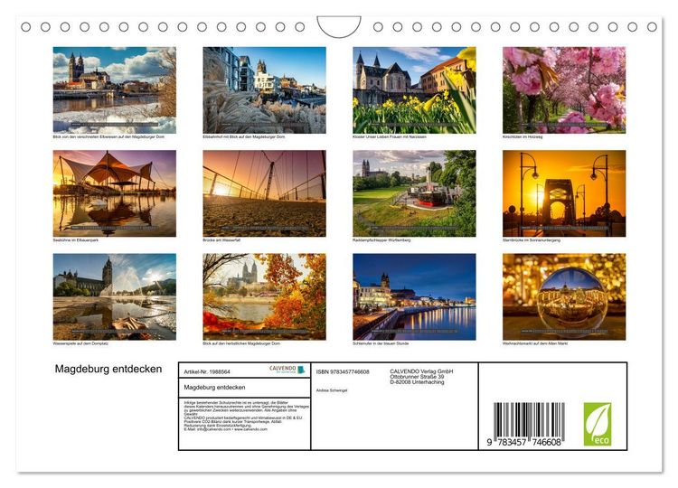 Produktbild: Magdeburg entdecken (Wandkalender 2026 DIN A4 quer), CALVENDO Monatskalender