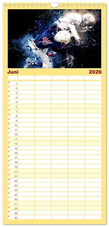 Produktbild: Familienplaner 2026 - American Football - so cool mit 5 Spalten (Wandkalender, 21 x 45 cm) CALVENDO