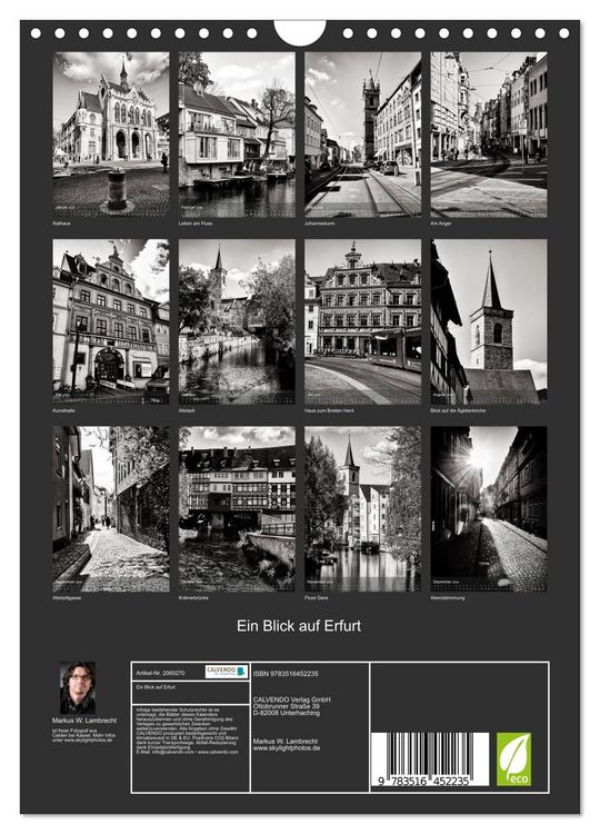 Produktbild: Ein Blick auf Erfurt (Wandkalender 2026 DIN A4 hoch), CALVENDO Monatskalender