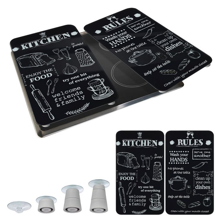 Produktbild: Herdabdeckplatte Universal Mod. Kitchen Rules, 2er Set, f&uuml;r alle Herdarten geeignet
