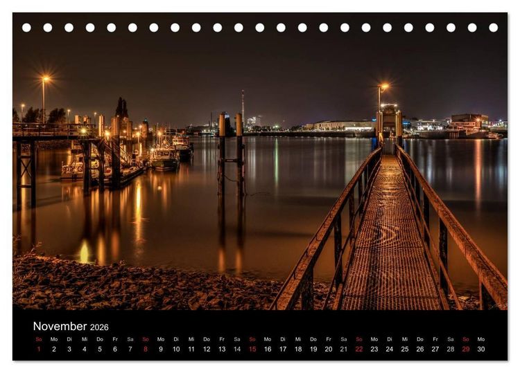 Produktbild: Bremen bei Nacht (Tischkalender 2026 DIN A5 quer), CALVENDO Monatskalender