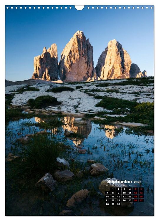 Produktbild: Dolomiten - Reise um die bleichen Berge zu entdecken (Wandkalender 2026 DIN A3 hoch), CALVENDO Monatskalender