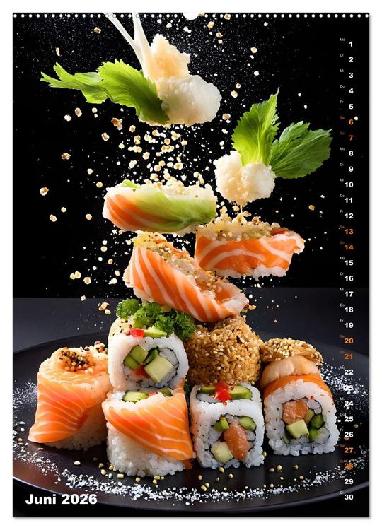 Produktbild: K&ouml;stliches Sushi (hochwertiger Premium Wandkalender 2026 DIN A2 hoch), Kunstdruck in Hochglanz