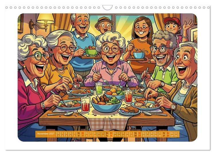 Produktbild: Charmante Rentner im Comic-Stil (Wandkalender 2027 DIN A3 quer), CALVENDO Monatskalender