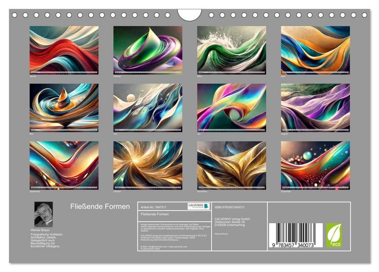 Produktbild: Flie&szlig;ende Formen (Wandkalender 2026 DIN A4 quer), CALVENDO Monatskalender
