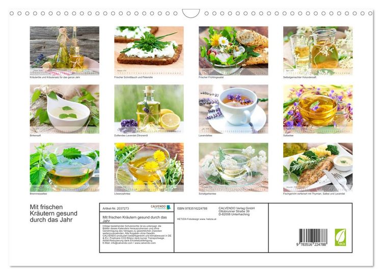 Produktbild: Mit frischen Kr&auml;utern gesund durch das Jahr (Wandkalender 2026 DIN A3 quer), CALVENDO Monatskalender