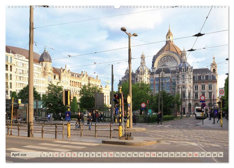 Produktbild: Antwerpen - Faszinierende Gro&szlig;stadt (hochwertiger Premium Wandkalender 2026 DIN A2 quer), Kunstdruck in Hochglanz