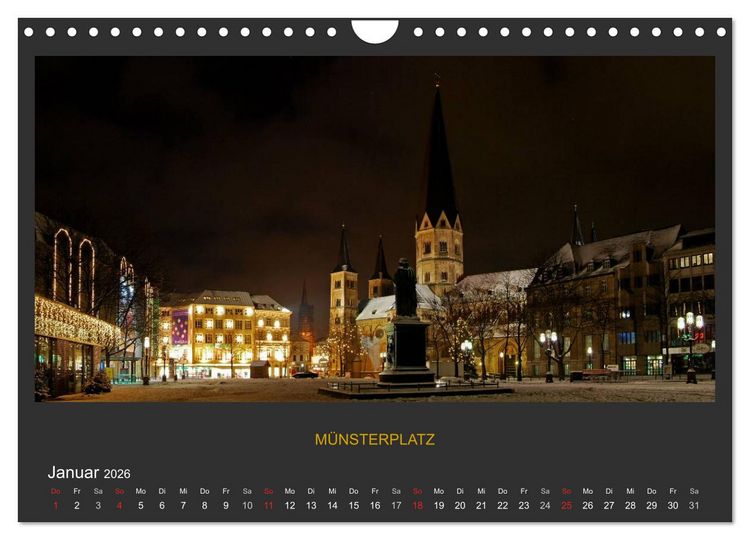 Produktbild: BONNER NACHTFARBEN (Wandkalender 2026 DIN A4 quer), CALVENDO Monatskalender