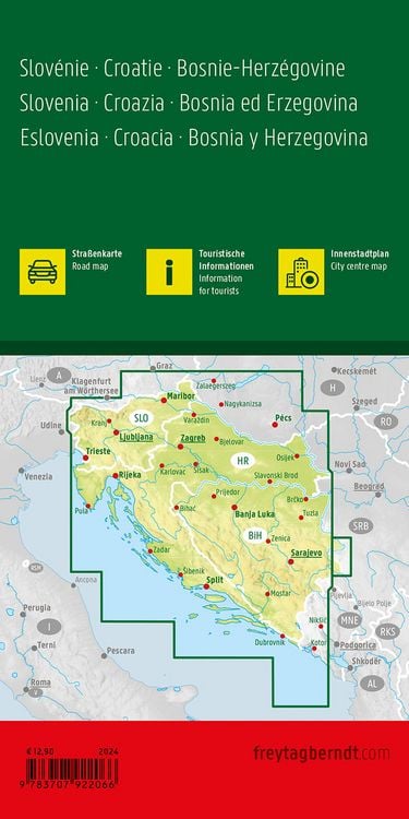 Produktbild: freytag & berndt Stra&szlig;enkarte Slowenien - Kroatien - Bosnien und Herzegowina 1:500.000