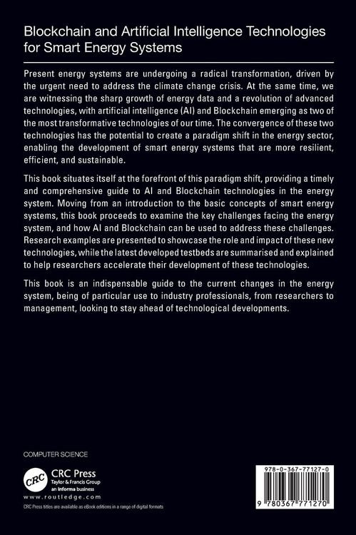 Produktbild: Blockchain and Artificial Intelligence Technologies for Smart Energy Systems