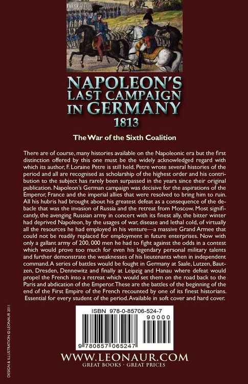 Produktbild: Napoleon's Last Campaign in Germany, 1813-The Beginning of the End of the Napoleonic Era
