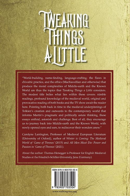 Produktbild: Tweaking Things a Little. Essays on the Epic Fantasy of J.R.R. Tolkien and G.R.R. Martin
