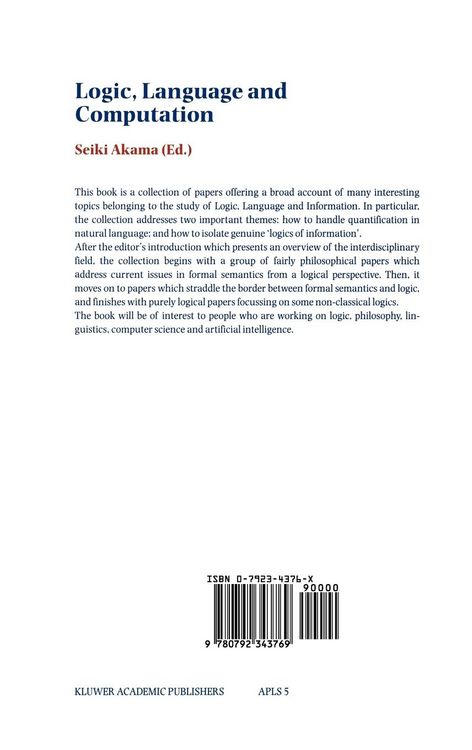 Produktbild: Logic, Language and Computation