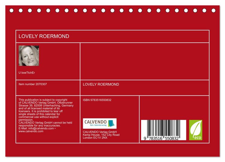 Produktbild: LOVELY ROERMOND (Desk Calendar 2026 DIN A5 landscape), CALVENDO 12 Month DeskCalendar