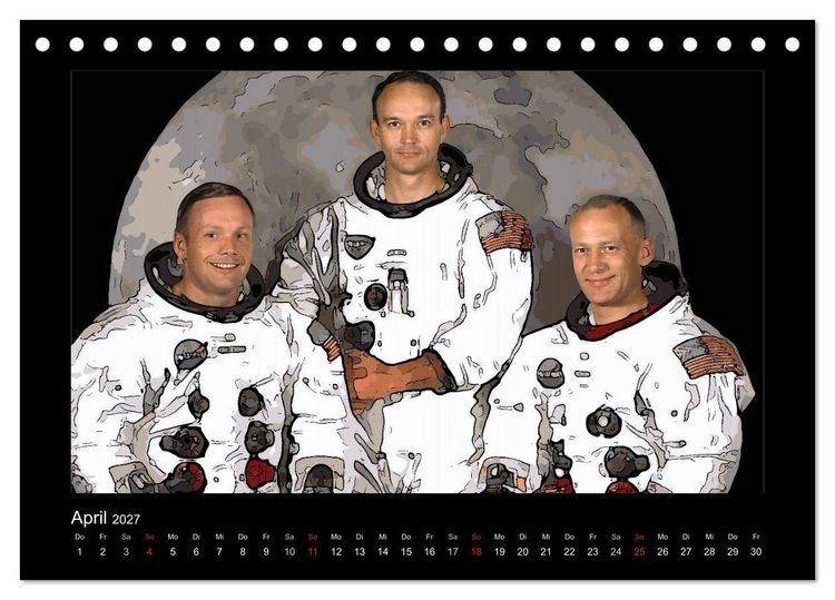 Produktbild: Landing On The Moon Like A Cartoon (Tischkalender 2027 DIN A5 quer), CALVENDO Monatskalender