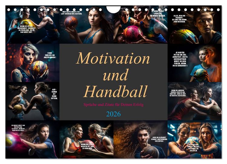 Produktbild: Motivation und Handball (Wandkalender 2026 DIN A4 quer), CALVENDO Monatskalender