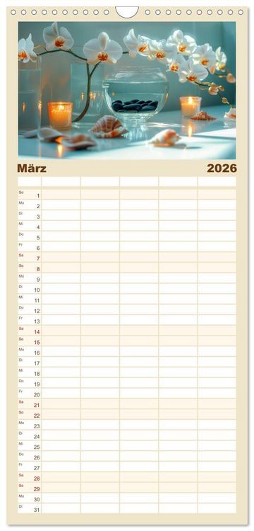 Produktbild: Familienplaner 2026 - Lichtvolle Stillleben mit 5 Spalten (Wandkalender, 21 x 45 cm) CALVENDO