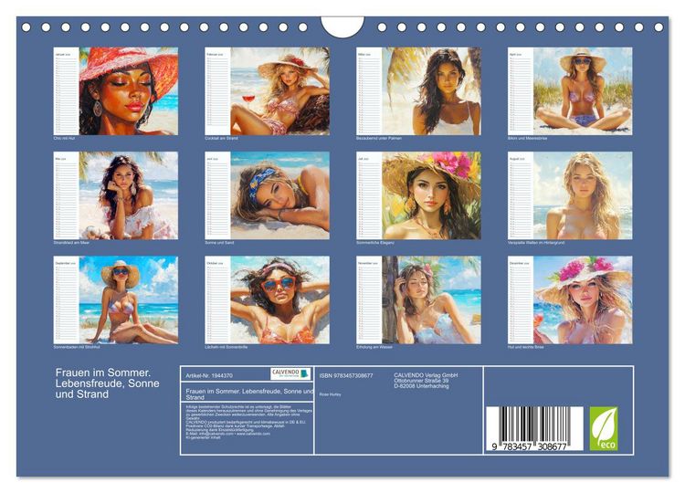 Produktbild: Frauen im Sommer. Lebensfreude, Sonne und Strand (Wandkalender 2026 DIN A4 quer), CALVENDO Monatskalender