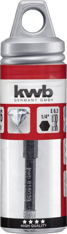 Produktbild: Kwb 500306 Fliesenbohrer 6mm 1/4\" (6.3 mm), Sechskantschaft 1St.