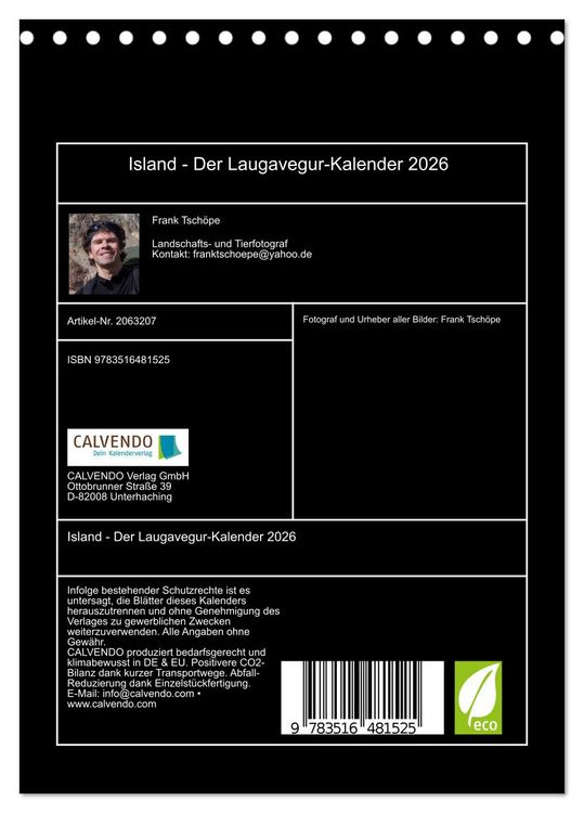 Produktbild: Island - Der Laugavegur-Kalender 2026 (Tischkalender 2026 DIN A5 hoch), CALVENDO Monatskalender